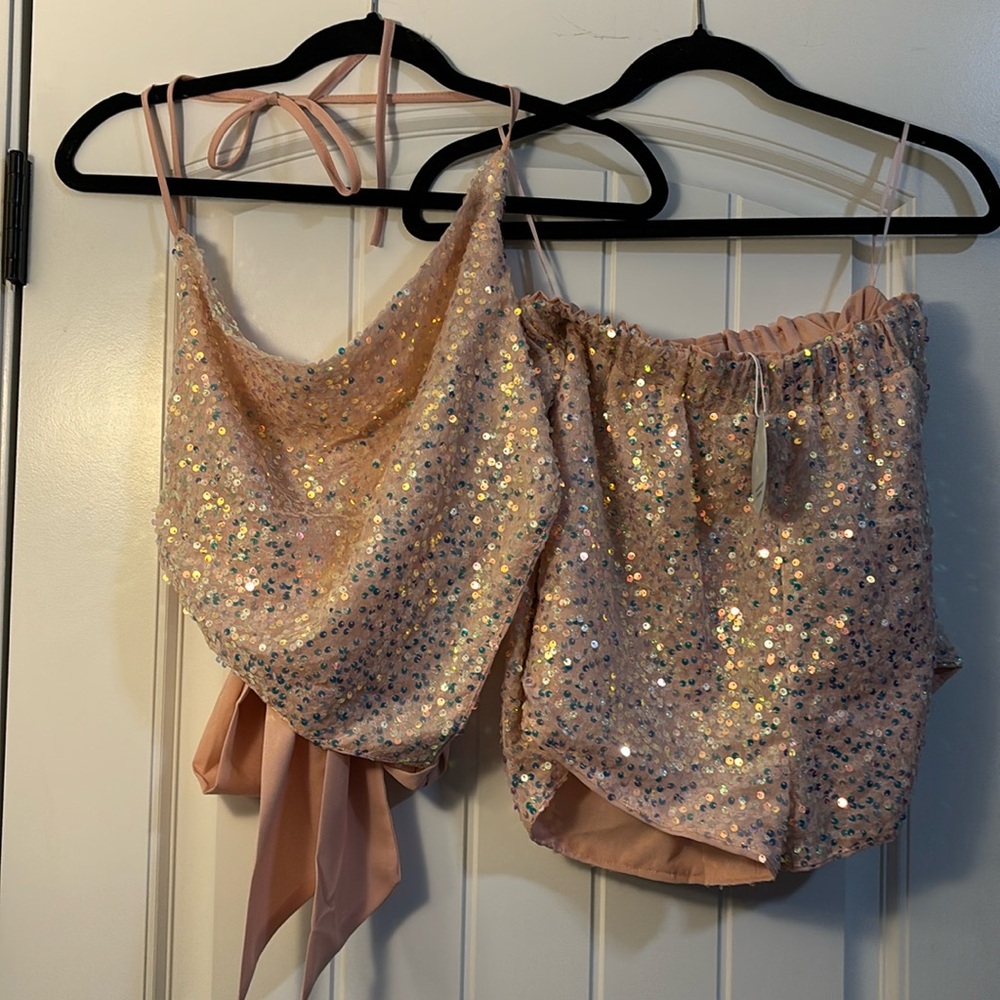 Blush Sparkle Short Set